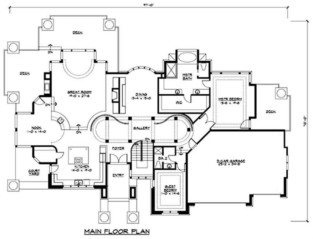 Floor Plan First Story of Luxury Plan #115-1206